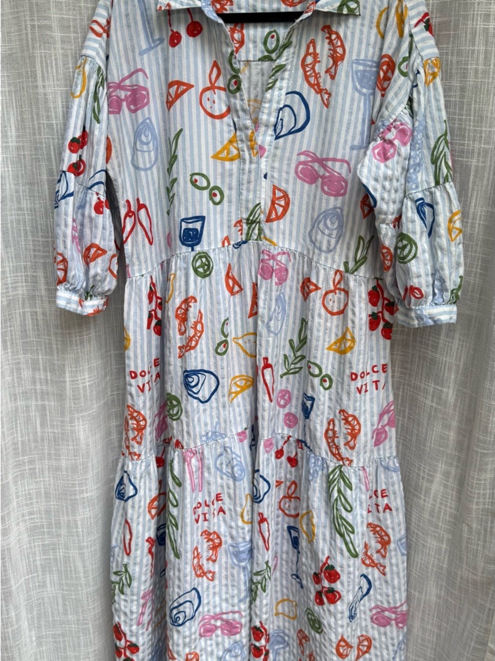 Celandine Painted Citrus Print Button-Up Top - Picture 4 of 10